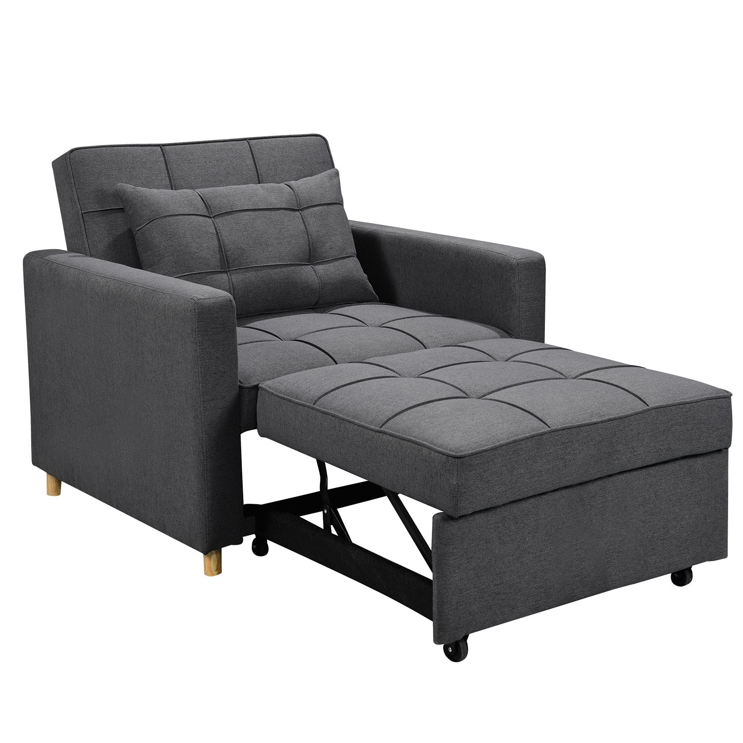 Sarantino Suri 3-in-1 Convertible Lounge Chair Bed - Dark Grey V240-SOFA-YGG-7001-LNN-DGY