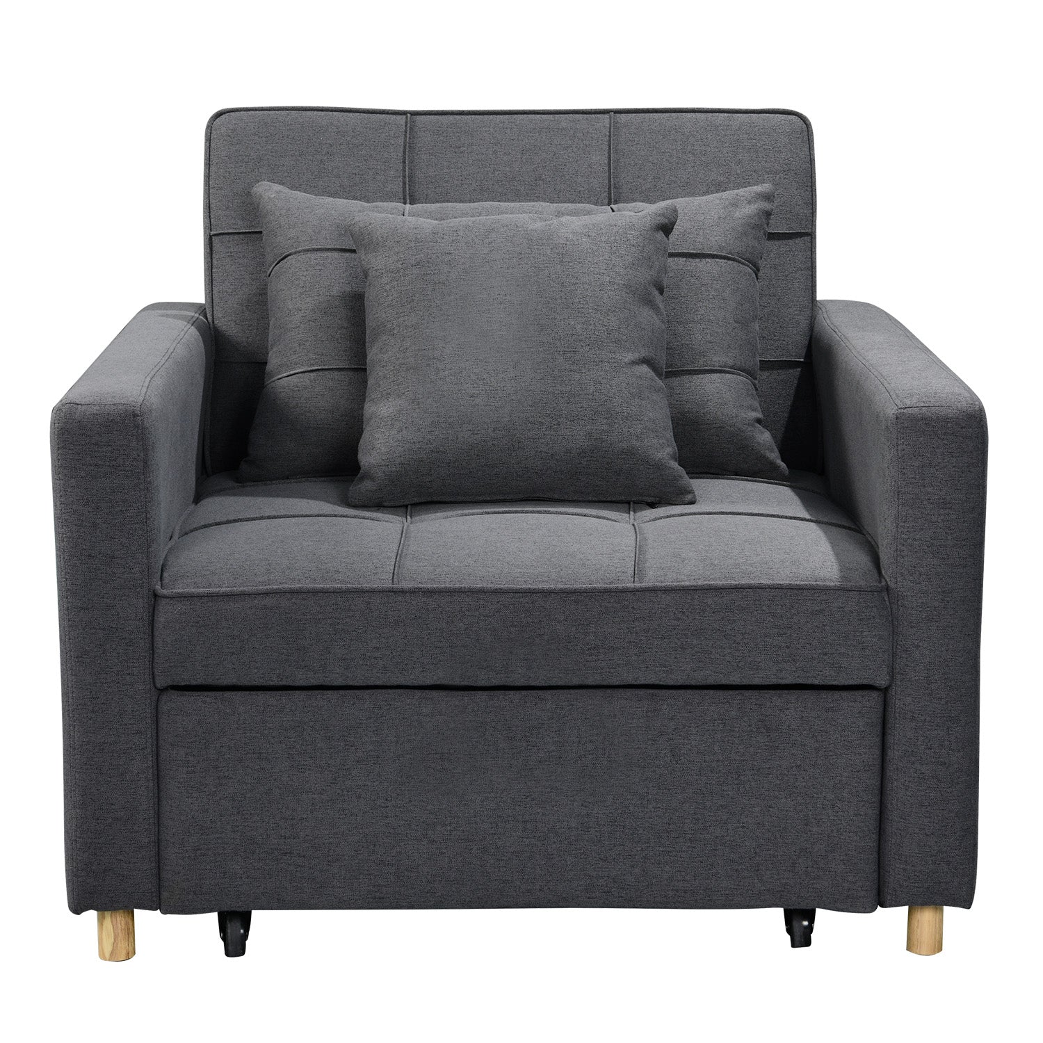 Sarantino Suri 3-in-1 Convertible Lounge Chair Bed - Dark Grey V240-SOFA-YGG-7001-LNN-DGY