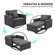 Sarantino Suri 3-in-1 Convertible Lounge Chair Bed - Dark Grey V240-SOFA-YGG-7001-LNN-DGY
