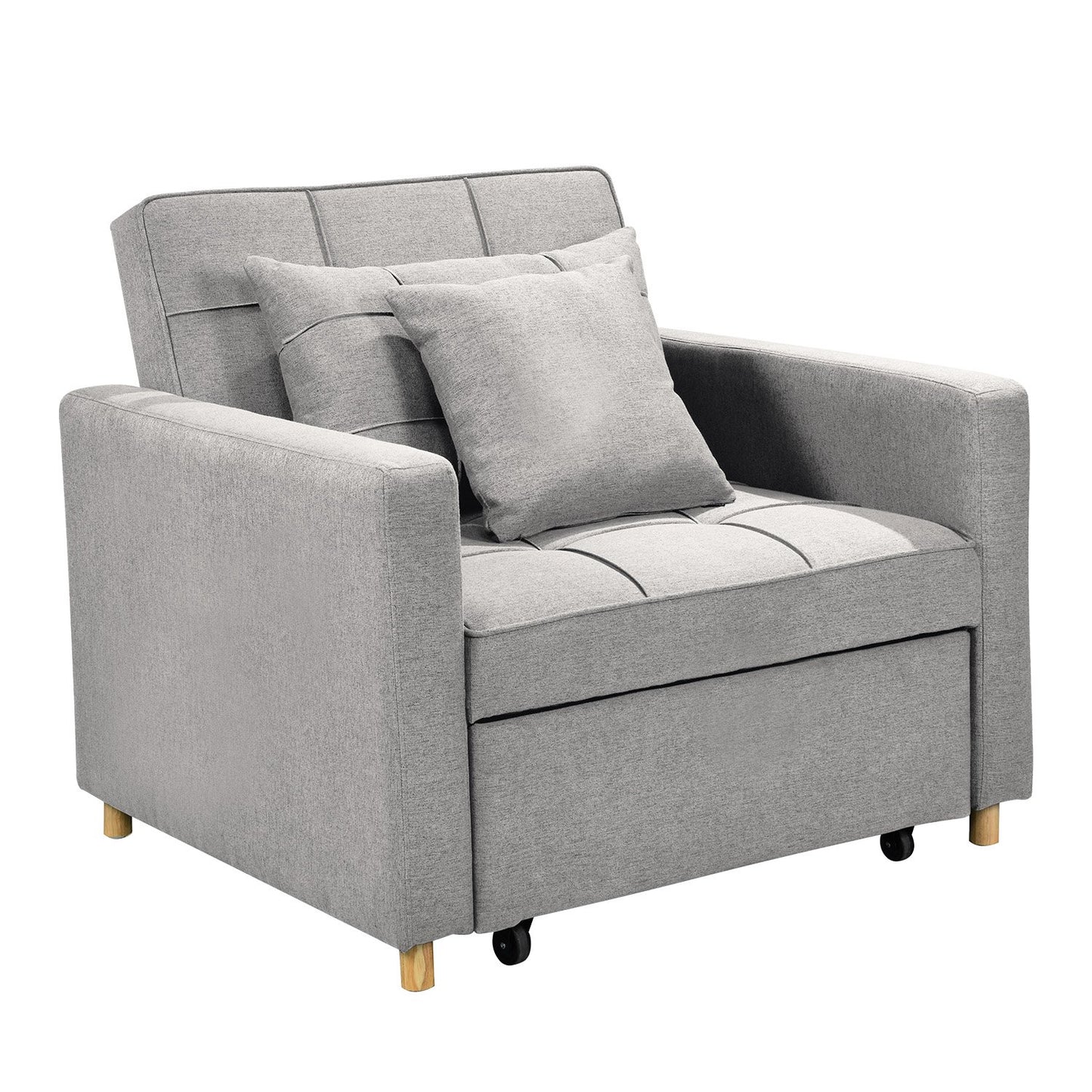 Sarantino Suri 3-in-1 Convertible Sofa Chair Bed Lounger - Light Grey V240-SOFA-YGG-7001-LNN-LGY