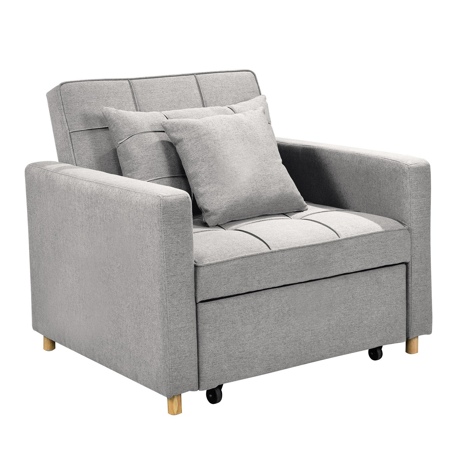 Sarantino Suri 3-in-1 Convertible Sofa Chair Bed Lounger - Light Grey V240-SOFA-YGG-7001-LNN-LGY