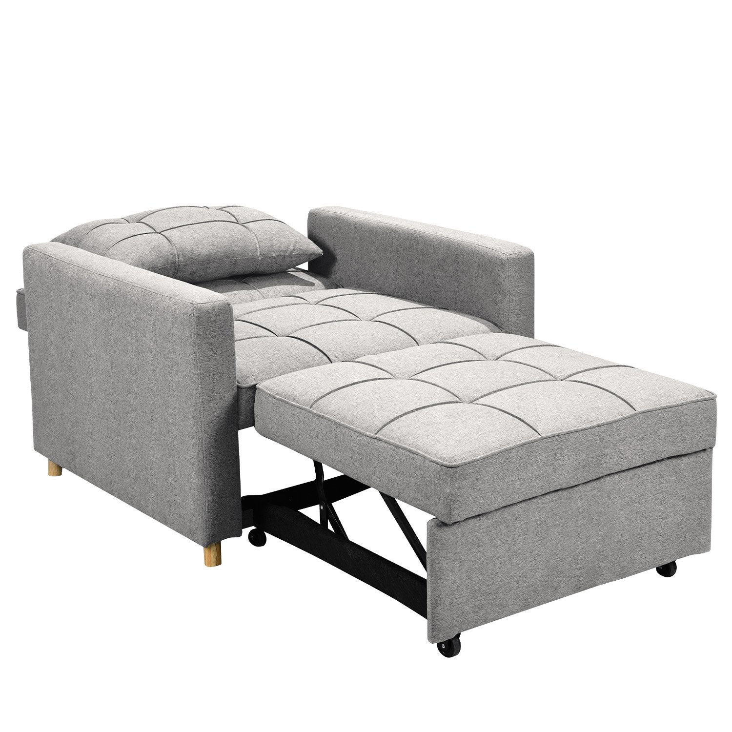 Sarantino Suri 3-in-1 Convertible Sofa Chair Bed Lounger - Light Grey V240-SOFA-YGG-7001-LNN-LGY