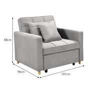 Sarantino Suri 3-in-1 Convertible Sofa Chair Bed Lounger - Light Grey V240-SOFA-YGG-7001-LNN-LGY