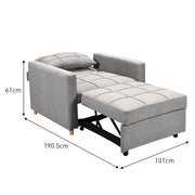 Sarantino Suri 3-in-1 Convertible Sofa Chair Bed Lounger - Light Grey V240-SOFA-YGG-7001-LNN-LGY