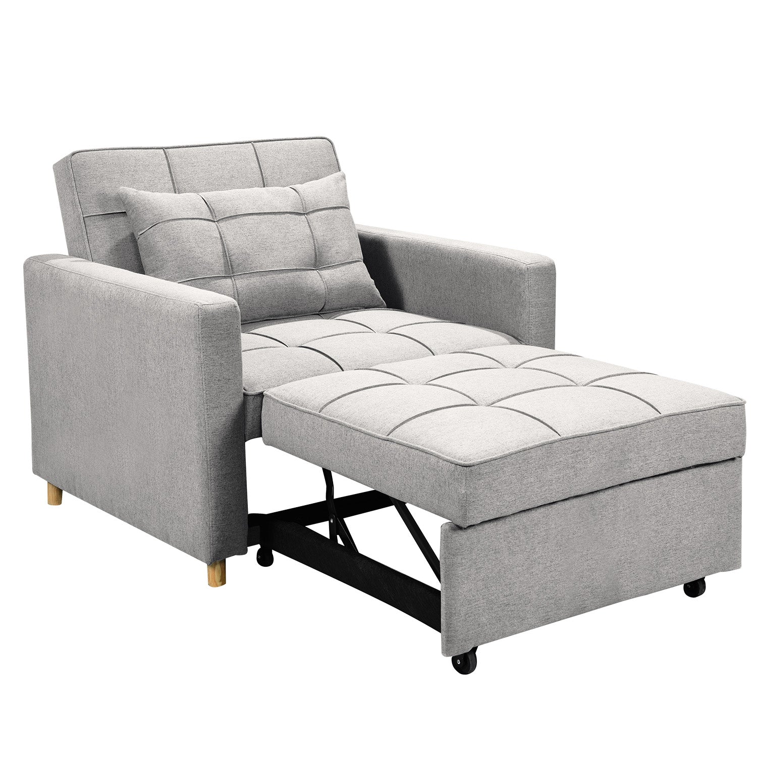 Sarantino Suri 3-in-1 Convertible Sofa Chair Bed Lounger - Light Grey V240-SOFA-YGG-7001-LNN-LGY