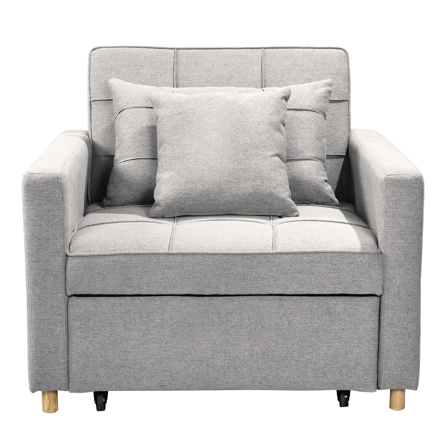 Sarantino Suri 3-in-1 Convertible Sofa Chair Bed Lounger - Light Grey V240-SOFA-YGG-7001-LNN-LGY