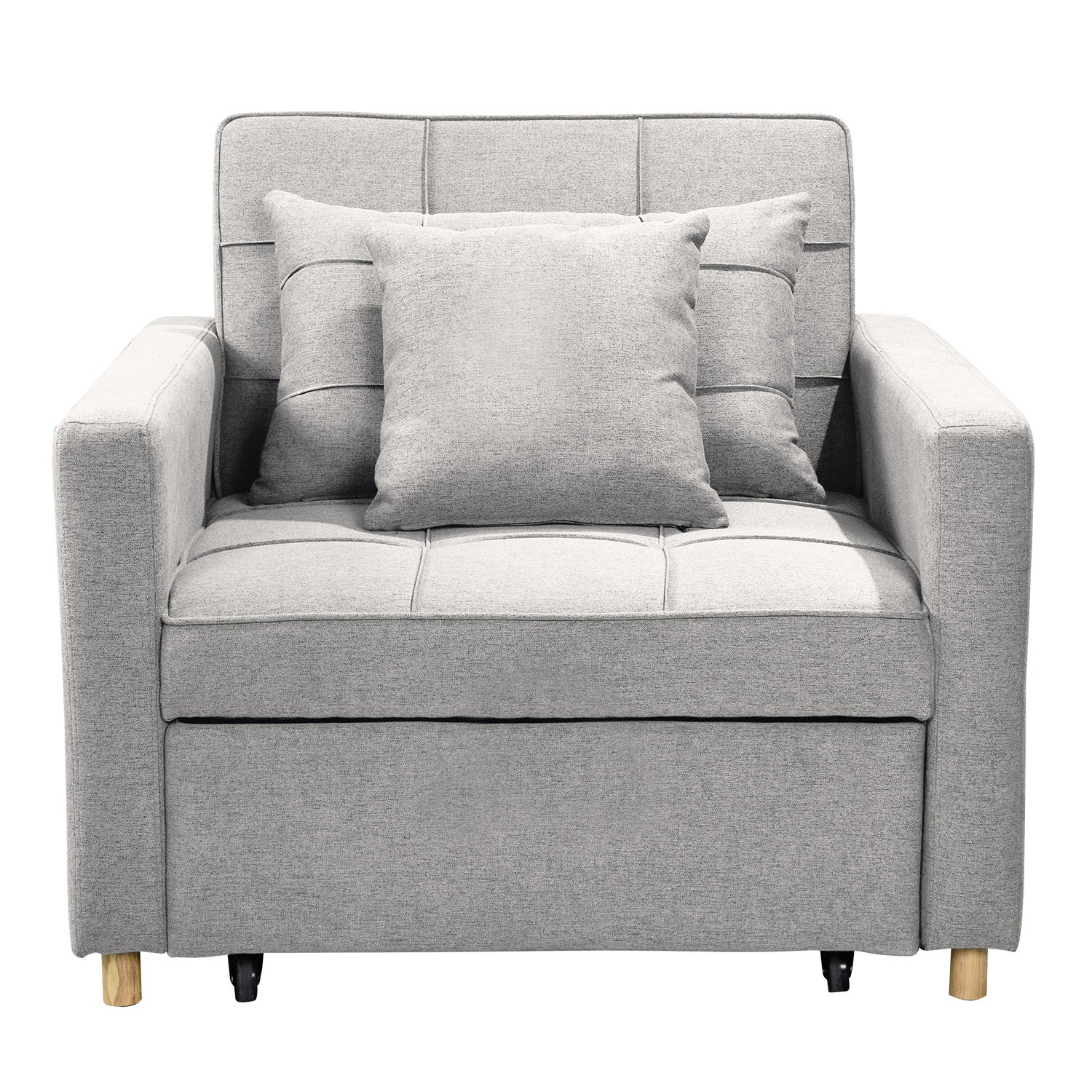 Sarantino Suri 3-in-1 Convertible Sofa Chair Bed Lounger - Light Grey V240-SOFA-YGG-7001-LNN-LGY
