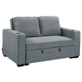 Sarantino Hoffman Linen Sofa Bed with Cushions & Cup Holders Airforce Blue V240-SOFA-YGG-7004-LNN-BLU