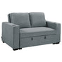 Sarantino Hoffman Linen Sofa Bed with Cushions & Cup Holders Airforce Blue V240-SOFA-YGG-7004-LNN-BLU