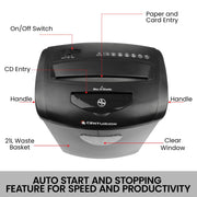 Centurion 21L Cross-Cut Office Shredder 10-Sheet Paper, CD & Credit Card Security V240-SRD-021-010-CD