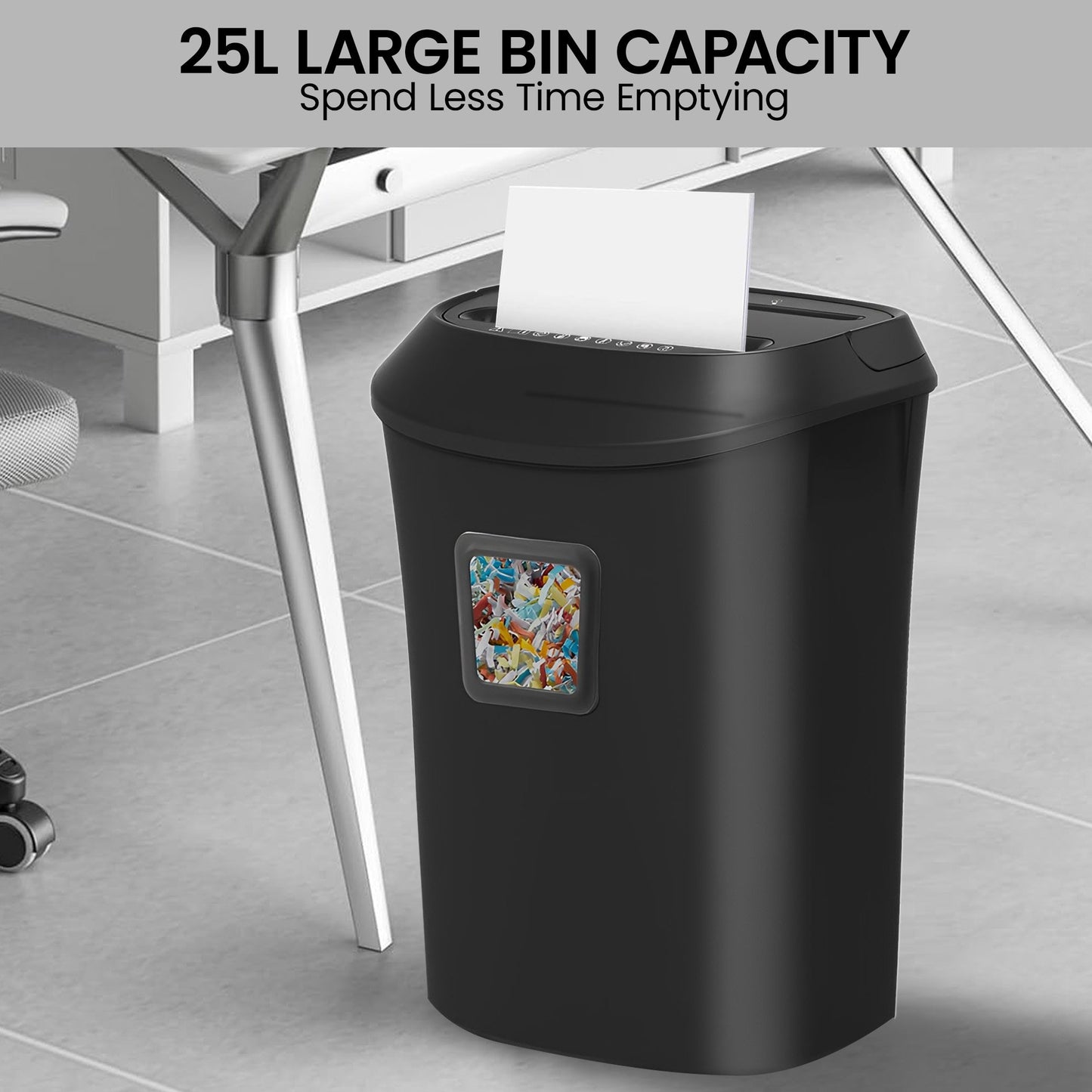 Centurion 25L 12-Sheet Paper Shredder Electric Cross-Cut Home & Office Cutter V240-SRD-OFT-12S-01D