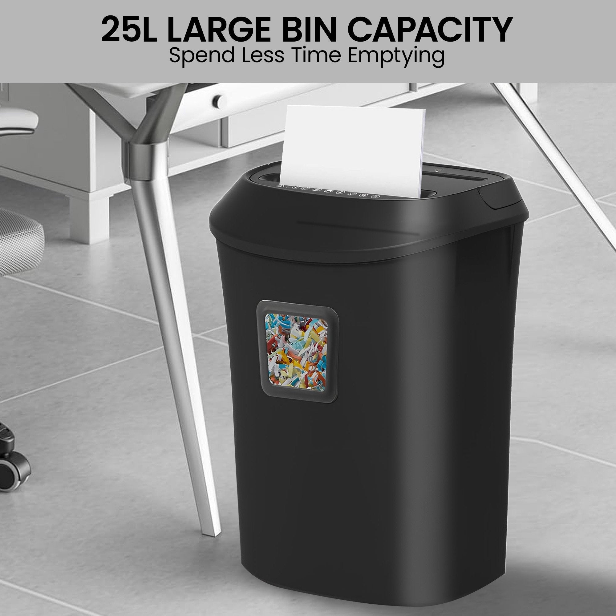 Centurion 25L 12-Sheet Paper Shredder Electric Cross-Cut Home & Office Cutter V240-SRD-OFT-12S-01D