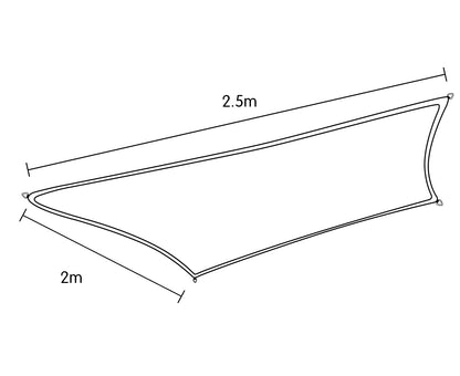Wallaroo Rectangular Shade Sail 2 x 2.5m V240-SS-2X25