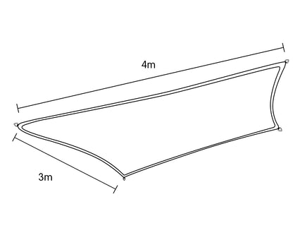 Wallaroo Rectangular Shade Sail Sand: 3m x 4m V240-SS-3X4