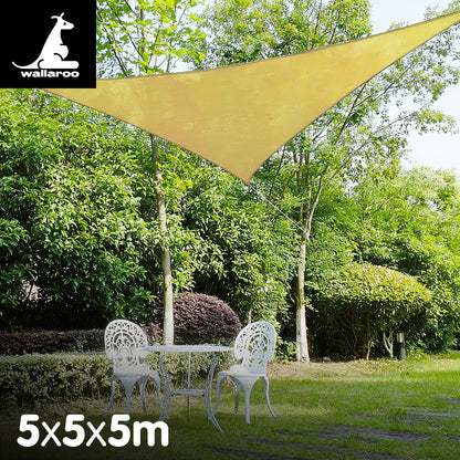 Wallaroo Triangle Shade Sail 5m x 5m x 5m - Sand V240-SS-555
