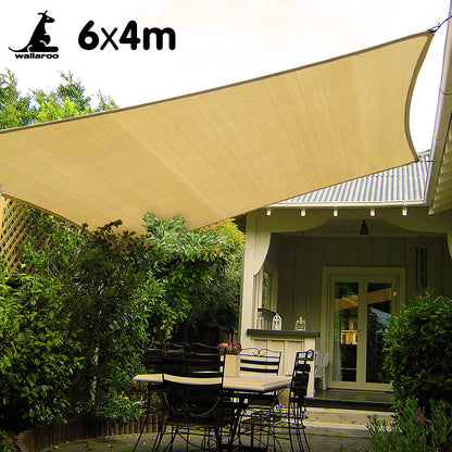 Wallaroo Rectangular Shade Sail 6m x 4m - Sand V240-SS-6X4