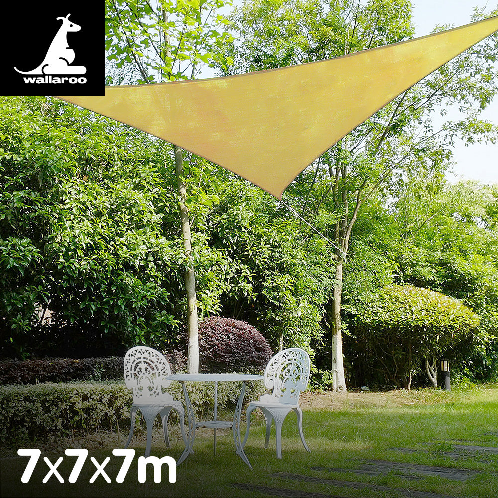 Wallaroo Triangle Shade Sail 7x7x7 - Sand V240-SS-777