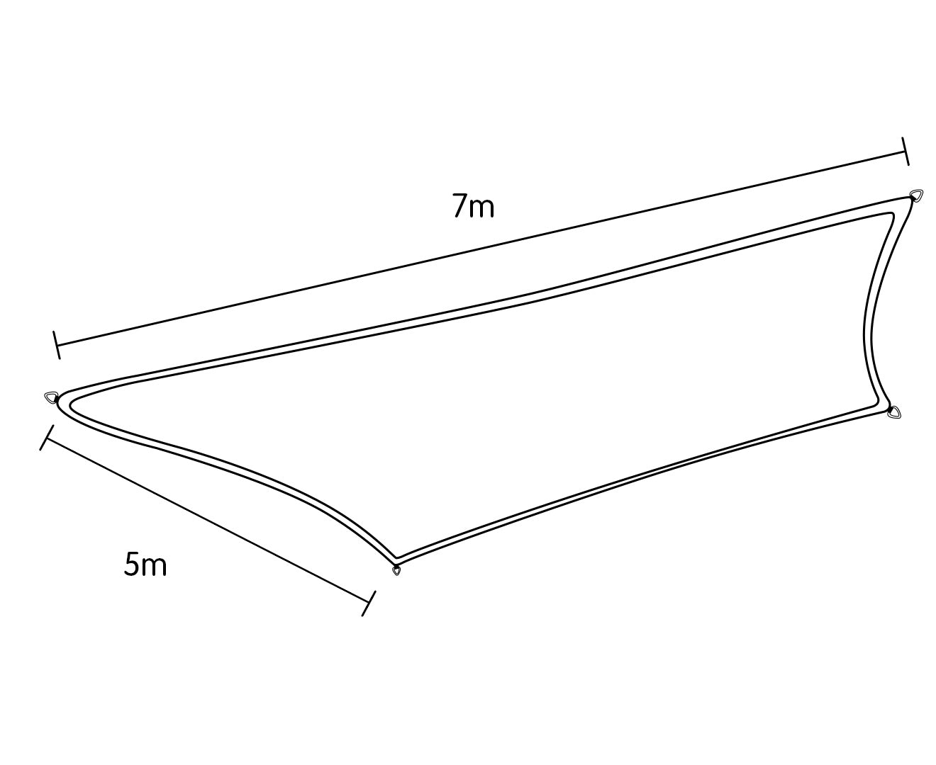 Wallaroo Rectangular Shade Sail 7m x 5m - Sand V240-SS-7X5