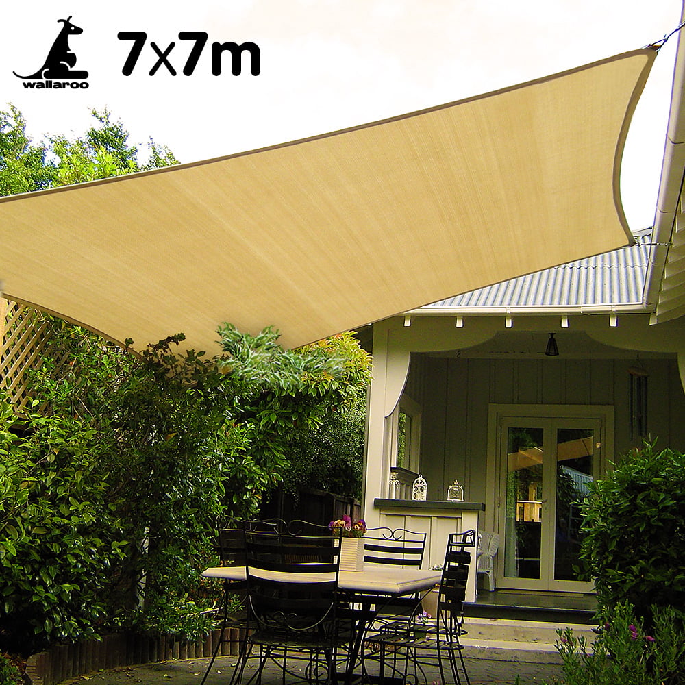 Wallaroo Rectangular Shade Sail 7m x 7m - Sand V240-SS-7X7