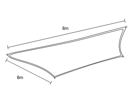 Wallaroo Rectangular Shade Sail 8m x 8m - Sand V240-SS-8X8