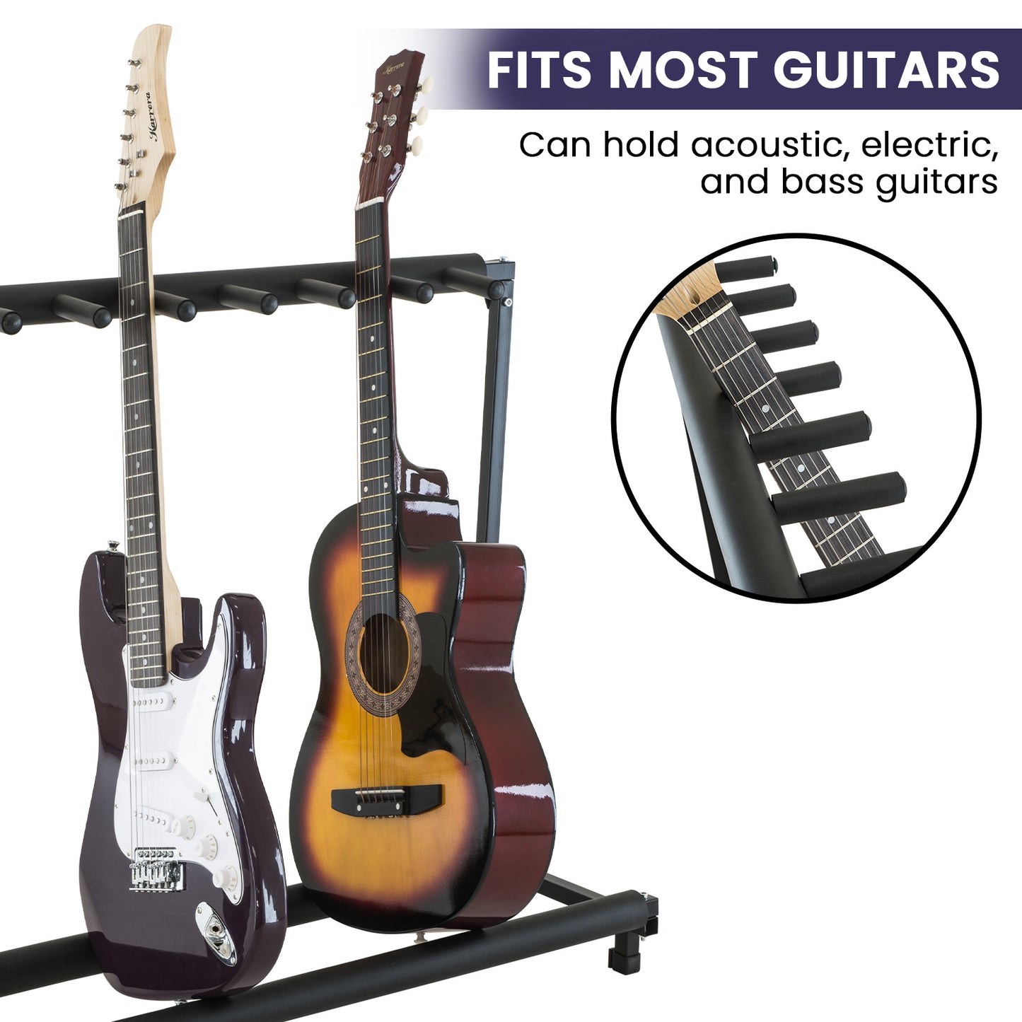Karrera Steel Multi Guitar Stand for 7 Guitars V240-STD-007
