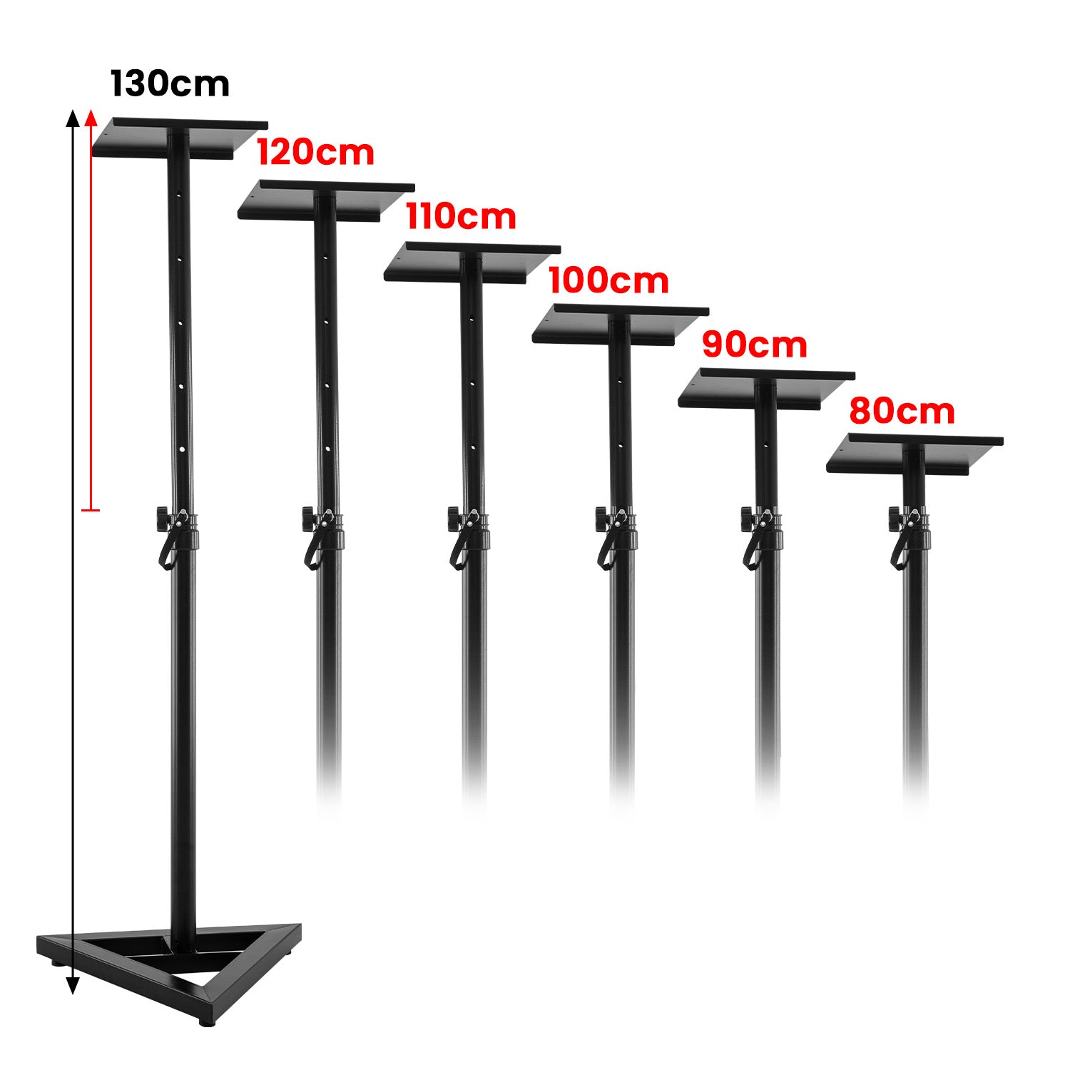 Karrera Adjustable Floor Speaker Stand Surround Sound - Black V240-STD-SPK