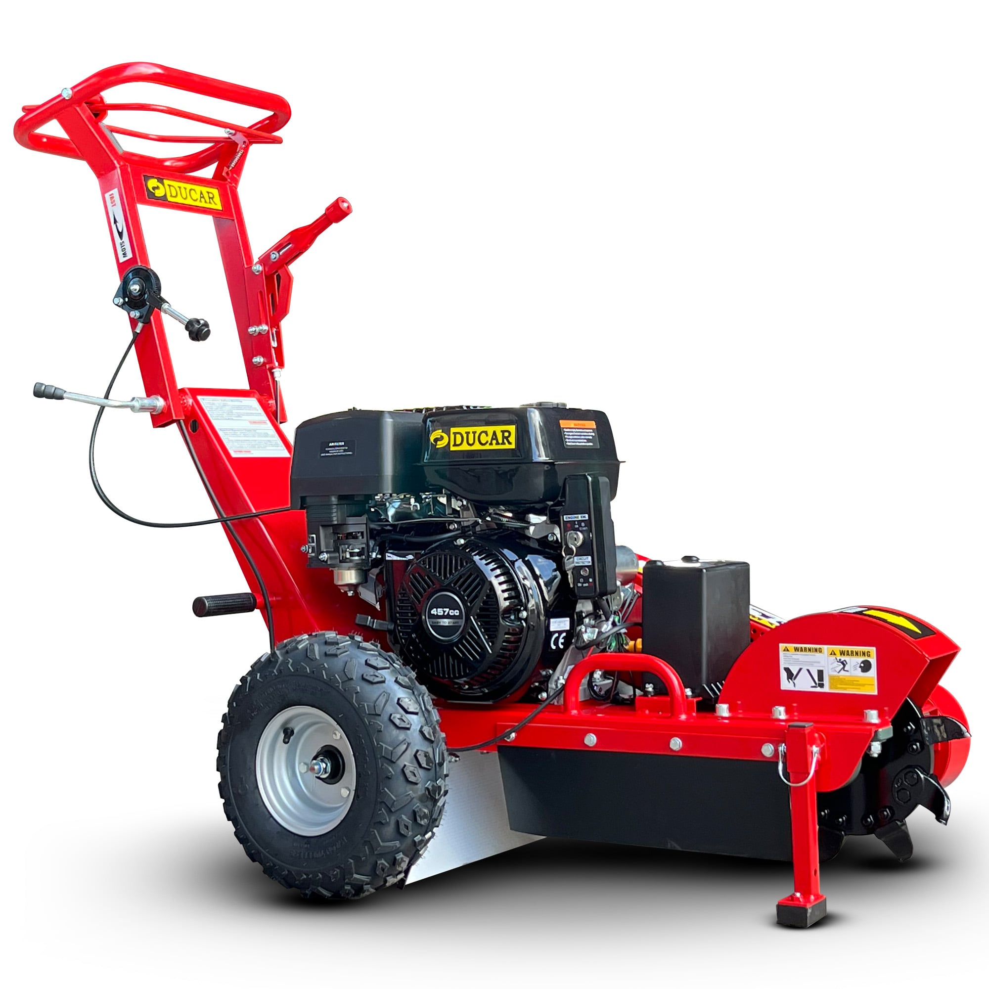 Ducar Stump Grinder 457cc 18HP Petrol Engine with Key Start & Tungsten Carbide Teeth V240-STG-GBS-150E-RD