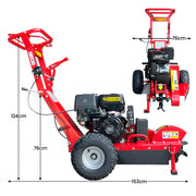 Ducar Stump Grinder 457cc 18HP Petrol Engine with Key Start & Tungsten Carbide Teeth V240-STG-GBS-150E-RD