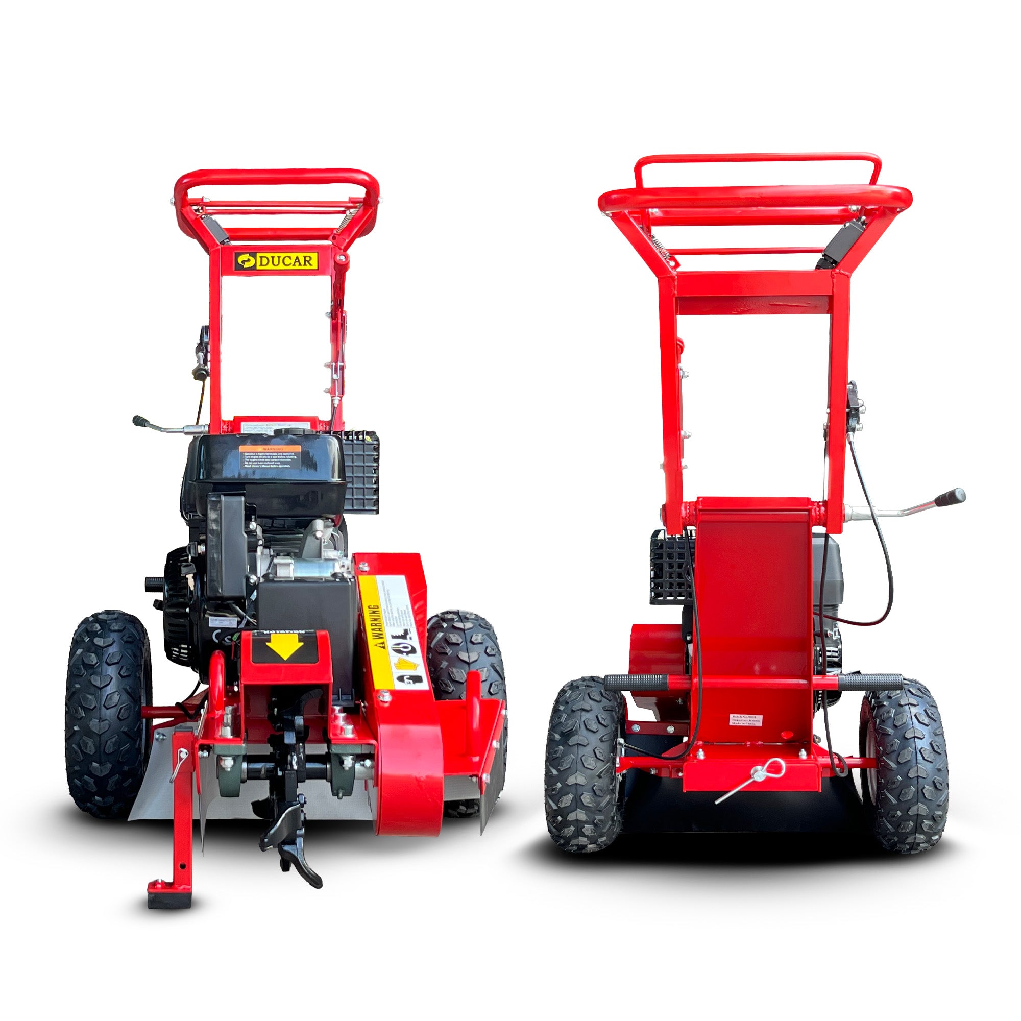 Ducar Stump Grinder 457cc 18HP Petrol Engine with Key Start & Tungsten Carbide Teeth V240-STG-GBS-150E-RD