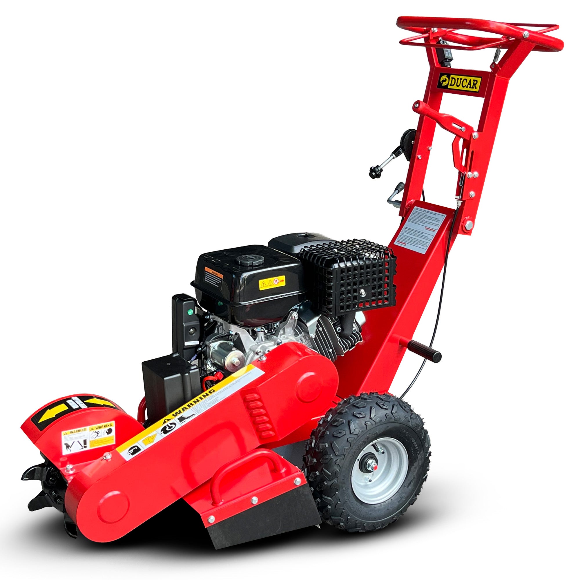 Ducar Stump Grinder 457cc 18HP Petrol Engine with Key Start & Tungsten Carbide Teeth V240-STG-GBS-150E-RD