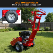 Ducar Stump Grinder 457cc 18HP Petrol Engine with Key Start & Tungsten Carbide Teeth V240-STG-GBS-150E-RD