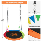 Kahuna Kids 1.2m Tree Saucer Swing Set Round 400kg With Straps Capacity Outdoor V240-SWG-KAH-ZH-48