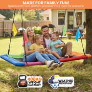 Kahuna Heavy Duty 60 Inch Rectangular Tree Swing With Adjustable 180cm Lifting Ropes Foam Padded Tubes And V240-SWG-KAH-ZRT-60