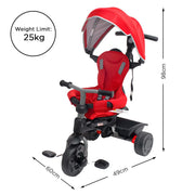 Veebee Explorer 3-stage Kids Trike With Canopy - Red V240-T0090