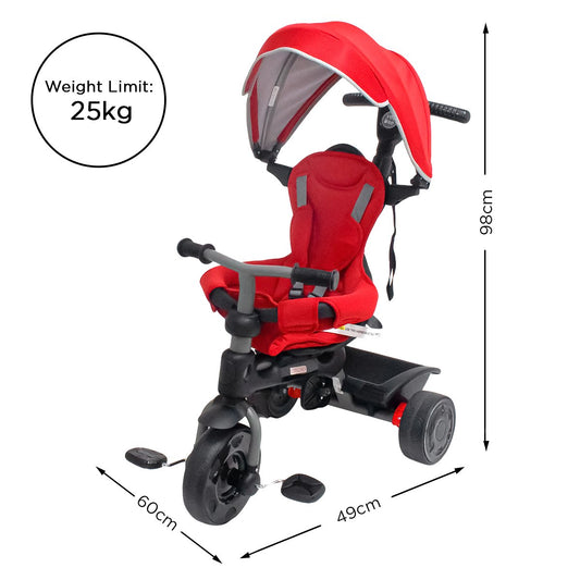 Veebee Explorer 3-stage Kids Trike With Canopy - Red V240-T0090