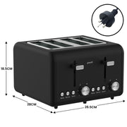 Pronti Breakfast Set with HomeMaid Coffee Machine, Silver Noir Toaster & Kettle V240-T02-1711-511HM