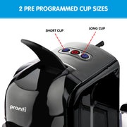 Pronti Breakfast Set with HomeMaid Coffee Machine, Silver Noir Toaster & Kettle V240-T02-1711-511HM