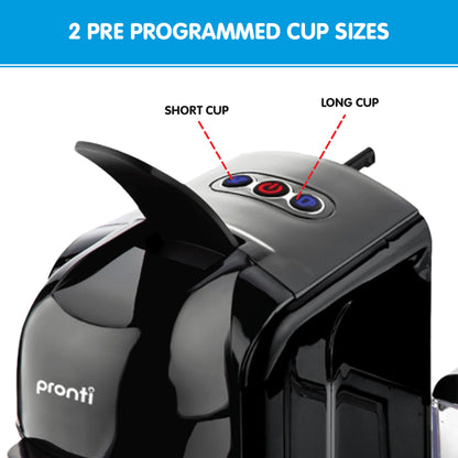 Pronti Breakfast Set with HomeMaid Coffee Machine, Silver Noir Toaster & Kettle V240-T02-1711-511HM