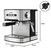 Pronti Breakfast Set with 1.6L Coffee Machine, Silver Noir Toaster & Kettle V240-T02-1711-825