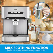Pronti Breakfast Set with 1.6L Coffee Machine, Silver Noir Toaster & Kettle V240-T02-1711-825