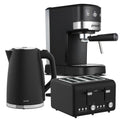 Pronti Breakfast Set with 1.25L Coffee Machine, Silver Noir Toaster & Kettle V240-T02-1711-850D