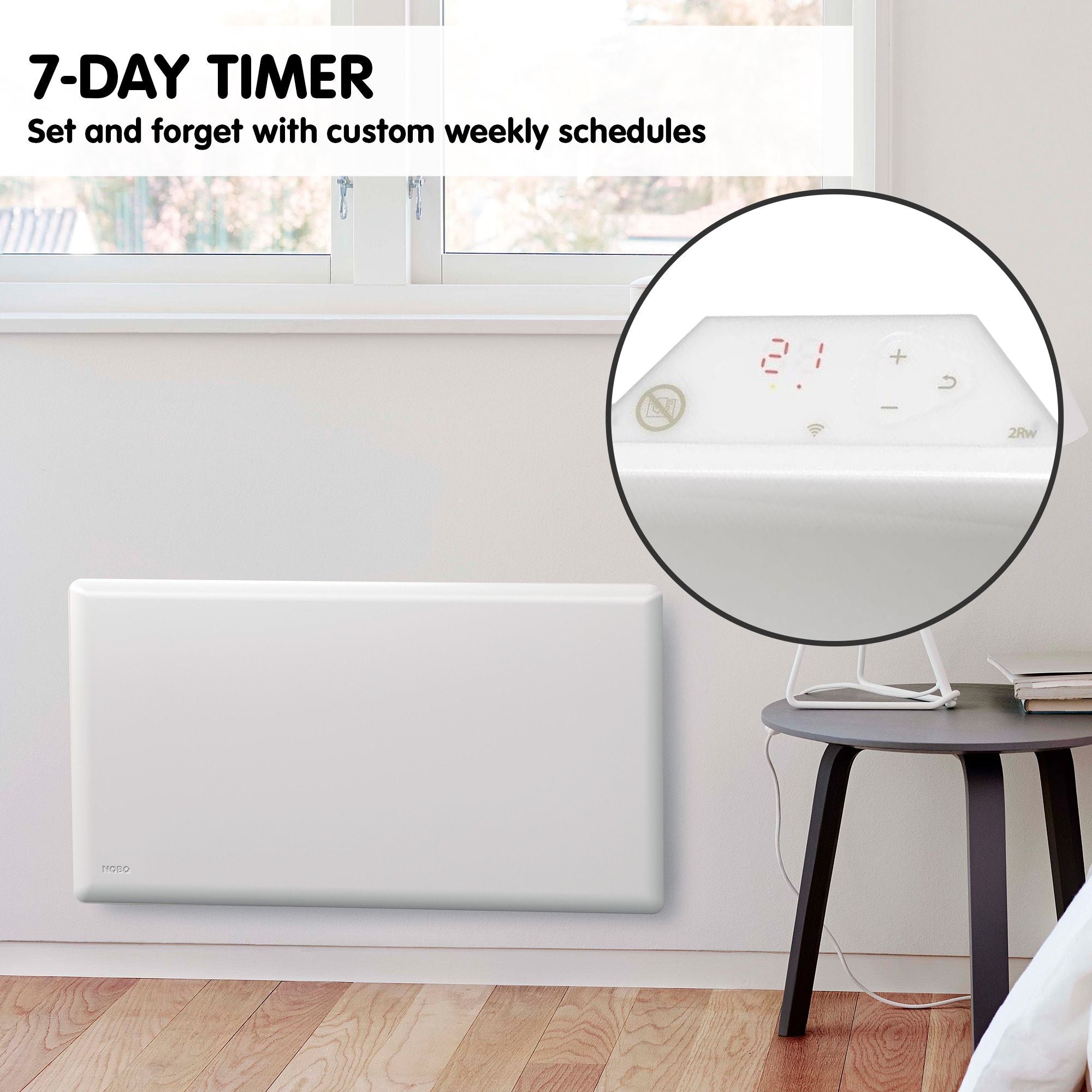 Nobo 2400W T2-NTL4R24 Slimline Wi-Fi Electric Panel Heater - Refurbished V240-T2-NTL4R24
