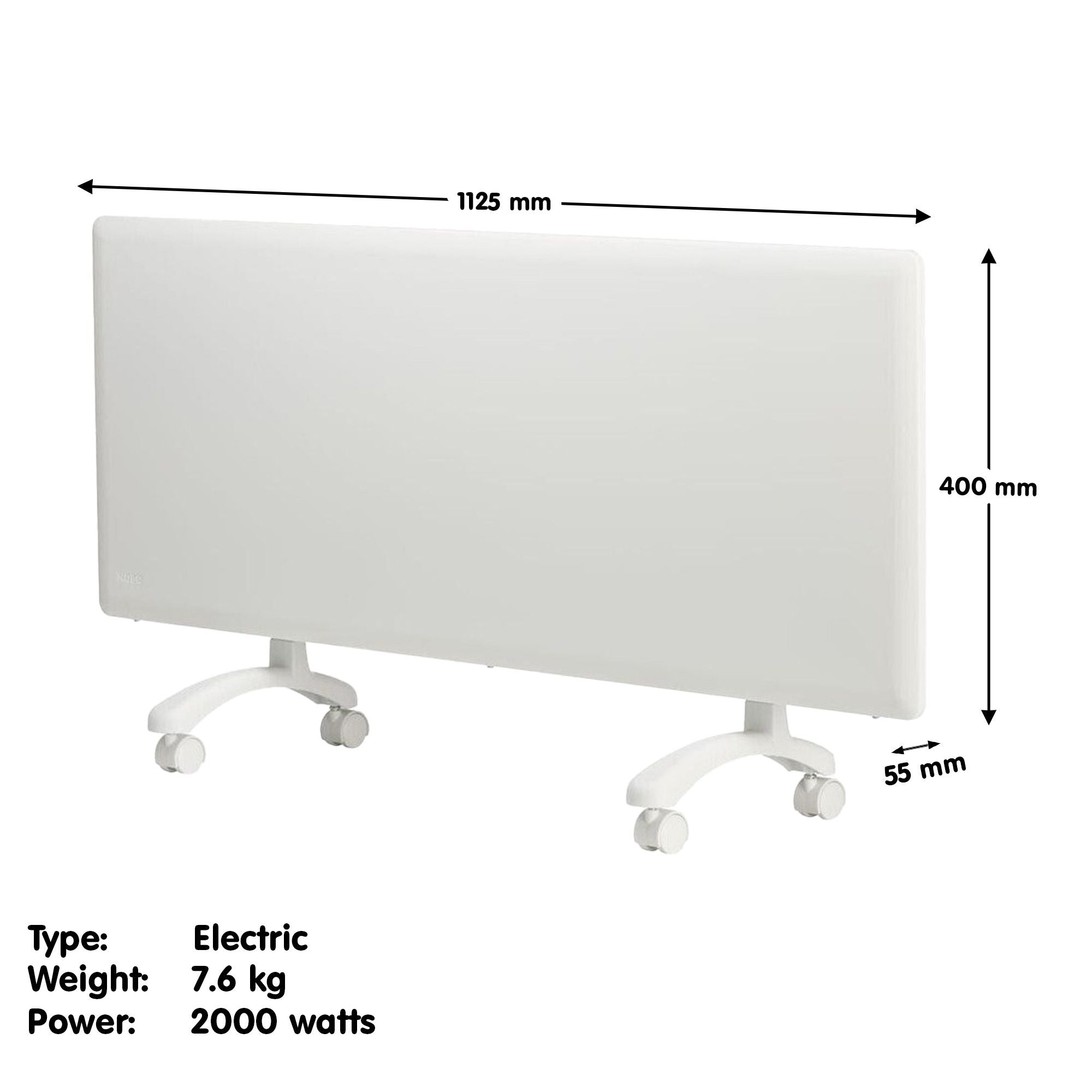 Nobo 2000W T2-NTL4T20 Electric Panel Heater with Timer Tilt Switch Silent Operation & Allergy-Free - V240-T2-NTL4T20