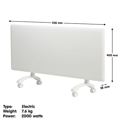 Nobo 2000W T2-NTL4T20 Electric Panel Heater with Timer Tilt Switch Silent Operation & Allergy-Free - V240-T2-NTL4T20