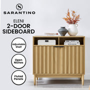 Sarantino Eleni 2-Door Sideboard Buffet Hallway Cabinet Storage Console Cupboard in Natural V240-TBL-751-00-NAT