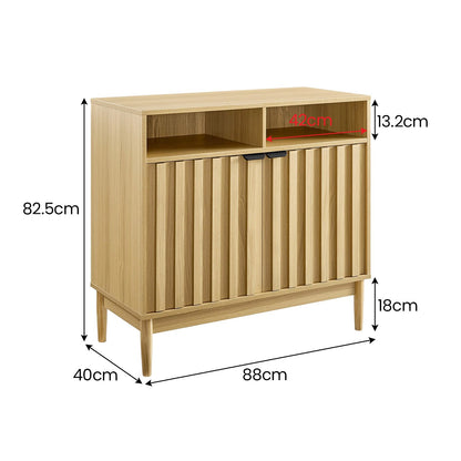Sarantino Eleni 2-Door Sideboard Buffet Hallway Cabinet Storage Console Cupboard in Natural V240-TBL-751-00-NAT