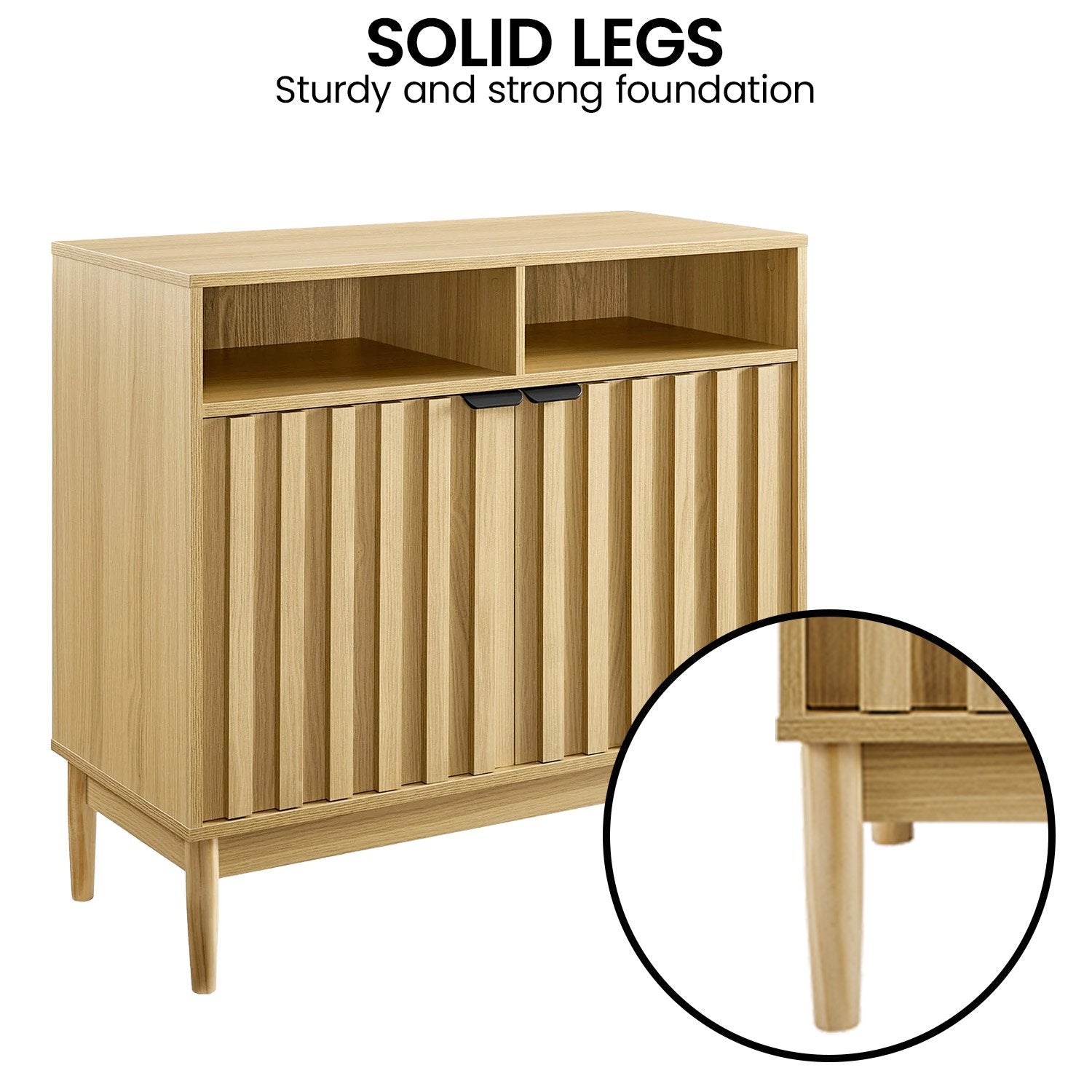 Sarantino Eleni 2-Door Sideboard Buffet Hallway Cabinet Storage Console Cupboard in Natural V240-TBL-751-00-NAT