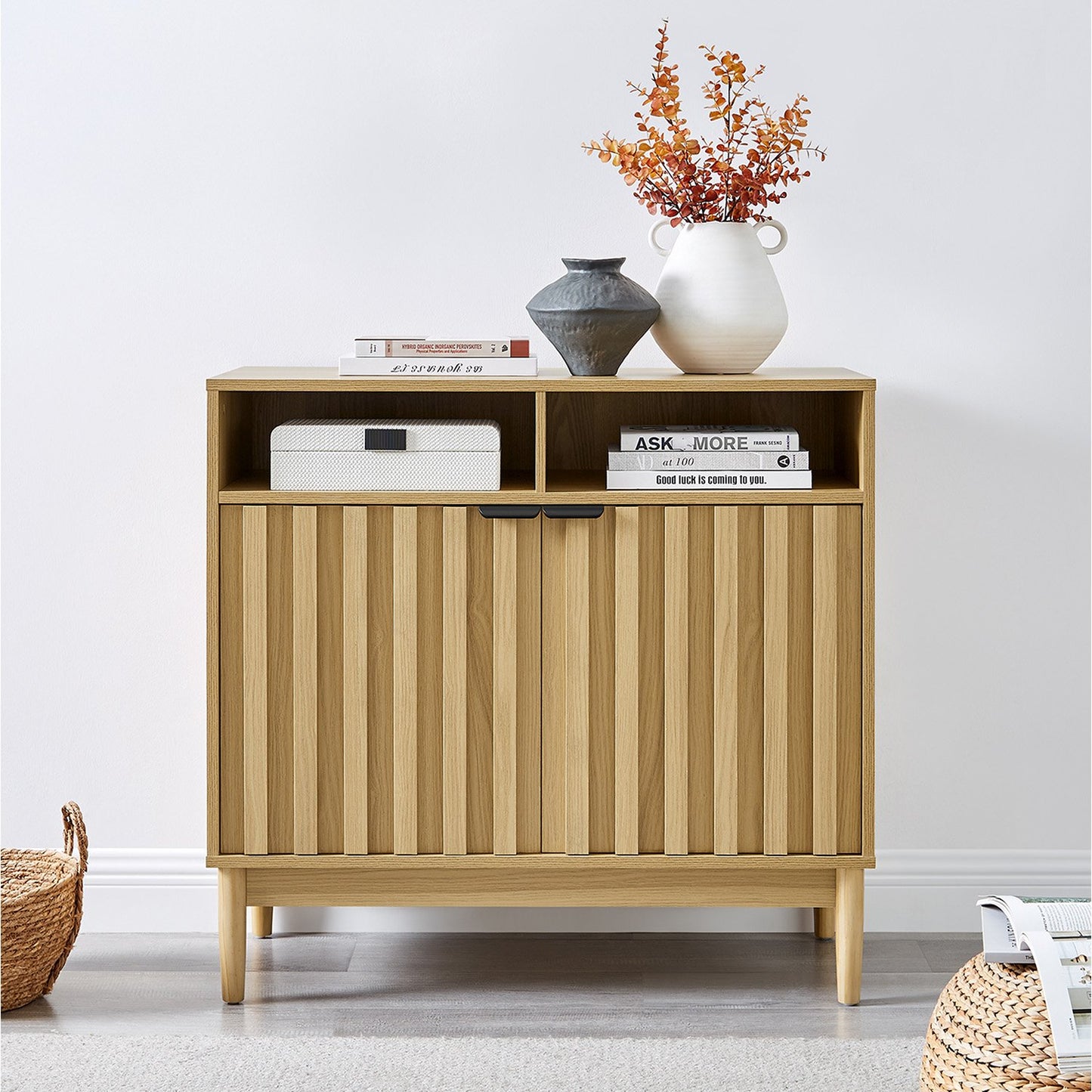 Sarantino Eleni 2-Door Sideboard Buffet Hallway Cabinet Storage Console Cupboard in Natural V240-TBL-751-00-NAT