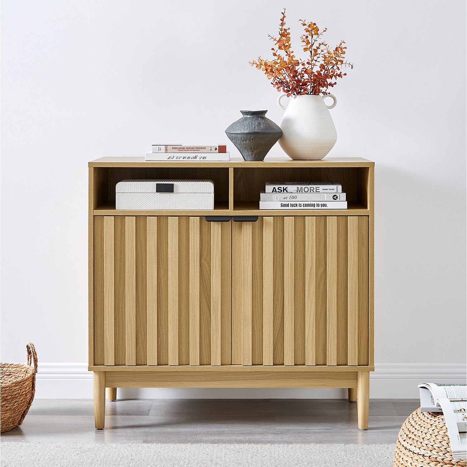 Sarantino Eleni 2-Door Sideboard Buffet Hallway Cabinet Storage Console Cupboard in Natural V240-TBL-751-00-NAT