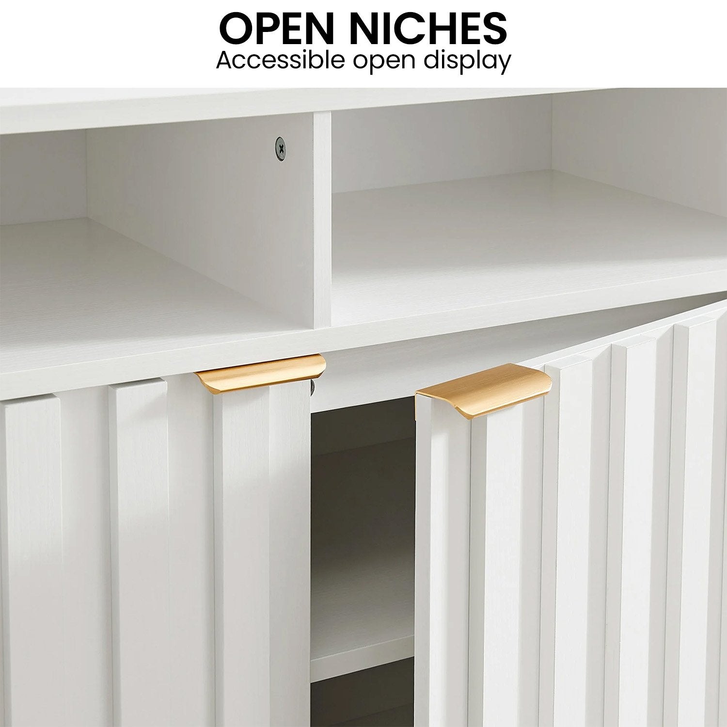 Sarantino Eleni 2-Door Sideboard Buffet Hallway Cabinet Storage Console Cupboard in White V240-TBL-751-00-WHT